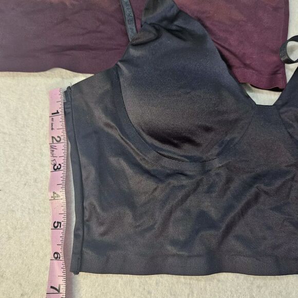 DANSKIN Intimates Sz M Black & Maroon Bralette Molded Pads - Picture 4 of 5